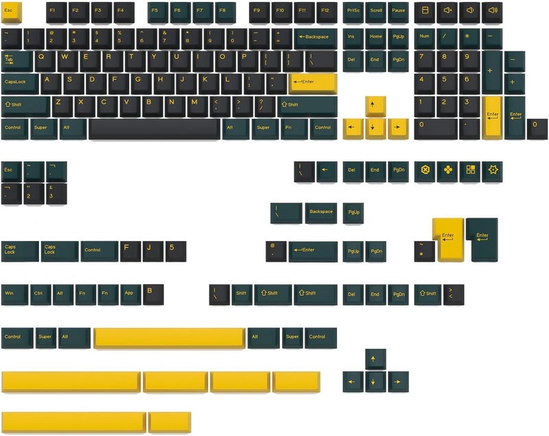 KBDiy MarrsGreen PBT Double Shot Keycap Set,176 Keys Dark Green Custom Key Cap Keycaps 60 Percent Cherry Profile Keycaps for 61/64/68/84/87/100/104/108 Mechanical Keyboard - Image 2